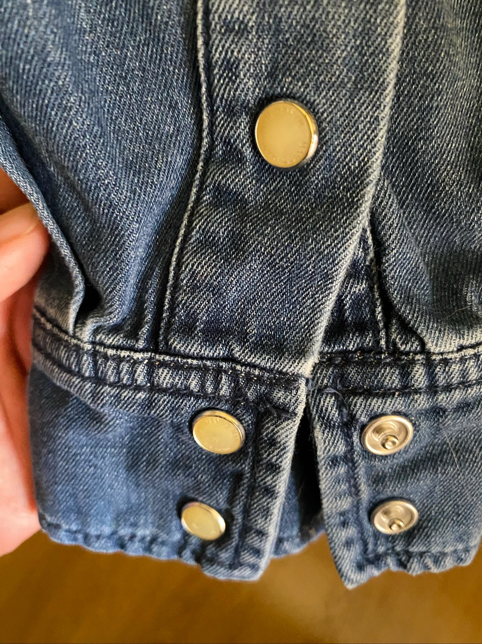 Camisa jeans Mango Man azul denim – Tamanho M – Estilo western com botões de pressão – photo 3